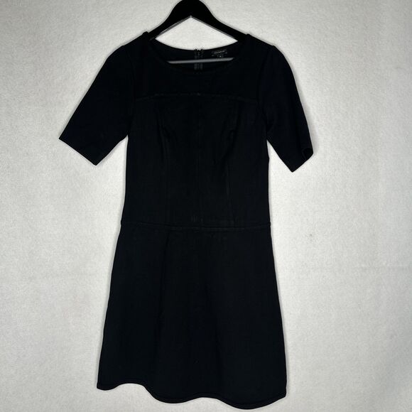 Ann Taylor Women's Black Pencil Business Dress with Back Zipper Size 6 - Picture 2 of 11
